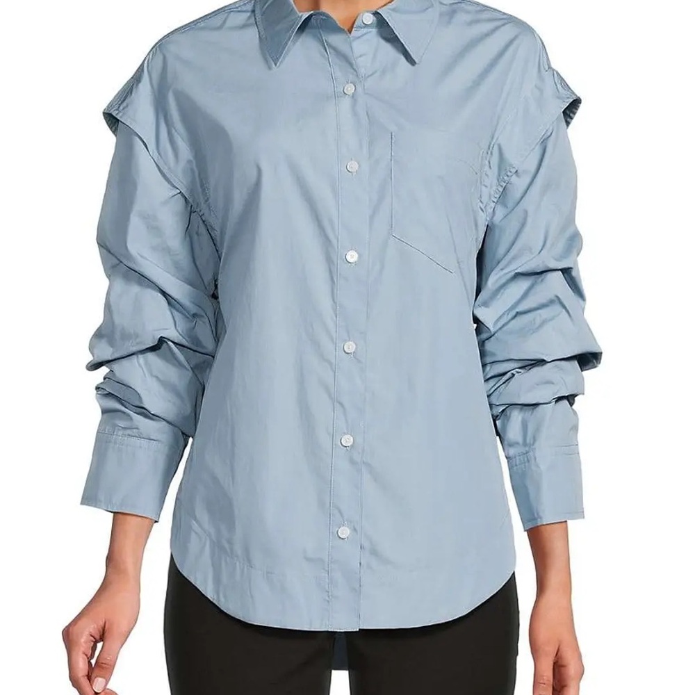 Derek Lam 10 Crosby Women's Marley Ruched Sleeve Shirt